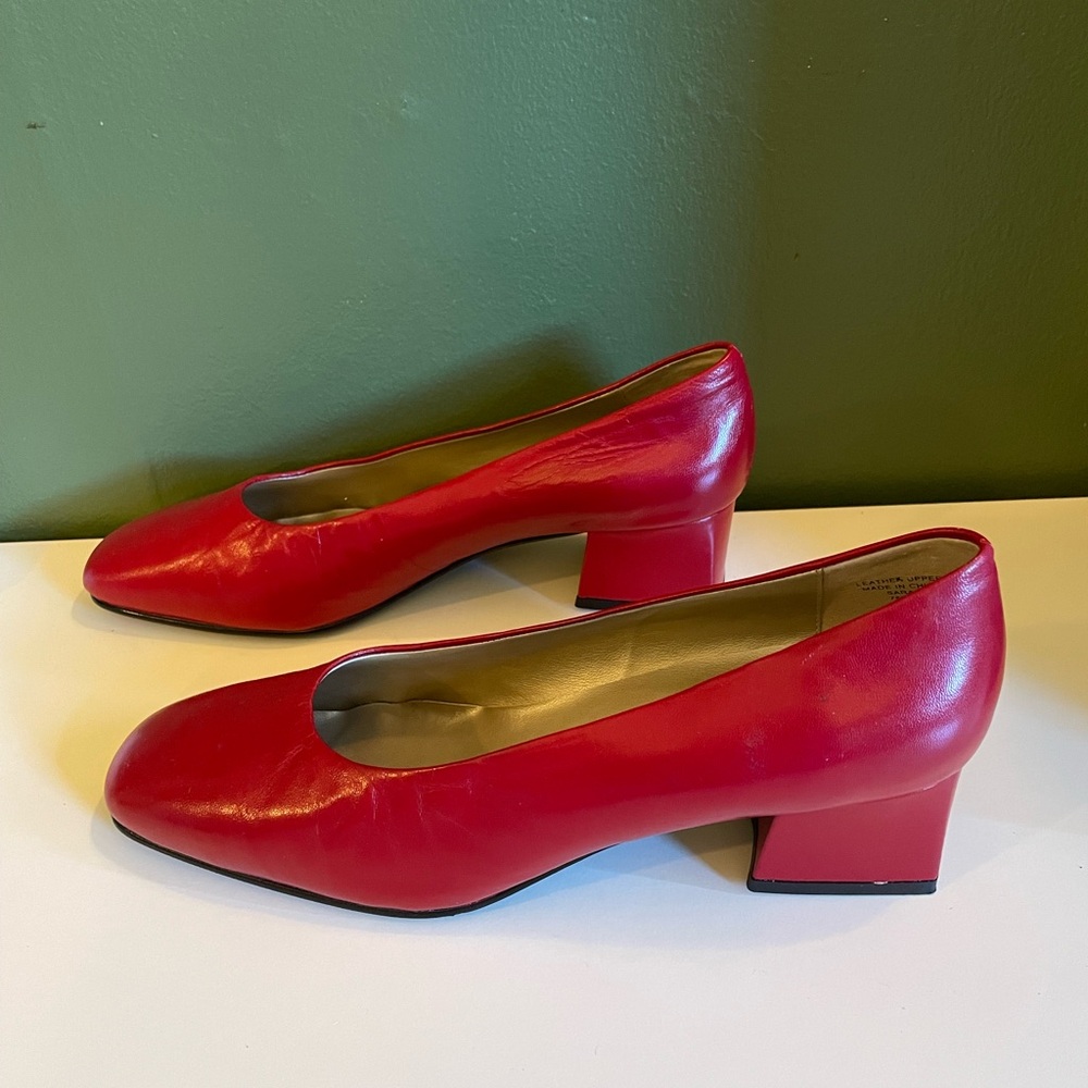 Vintage Red Block Heels
